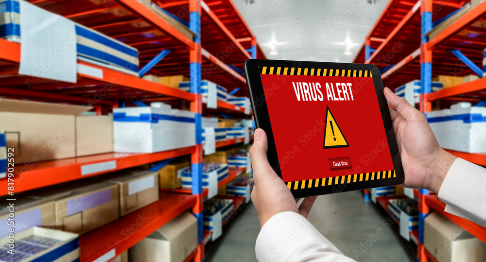 Virus warning alert on computer screen detected modish cyber threat ...