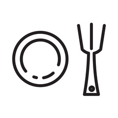 Canvas Print - Dinner Dish Food Line Icon