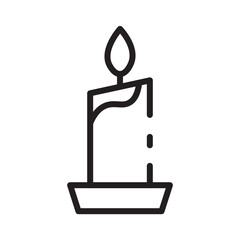 Sticker - Candle Dinner Fire Line Icon