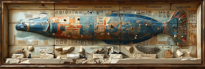 Hieroglyphic Translations Archaeologists translating hieroglyphic texts shedding light on the religious beliefs historical events and daily life of ancient civilizations