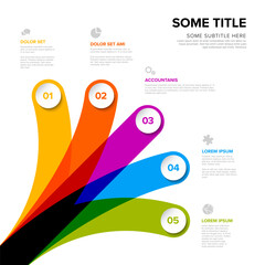 Poster - Multipurpose infographic with five different elements with icons and descriptions