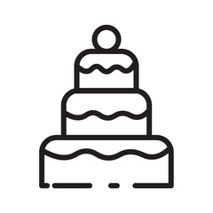 Canvas Print - Birthday Cake Celebration Line Icon