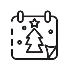 Sticker - Calendar Time Christmas Line Icon