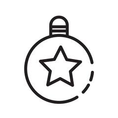 Sticker - Christmas Lamp Merry Line Icon