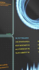 Aufkleber - Futuristic interface. Digital screen. Ultra detailed abstract digital background. Blinking and switching indicators and statuses showing work of command center,processing big data, machine deep