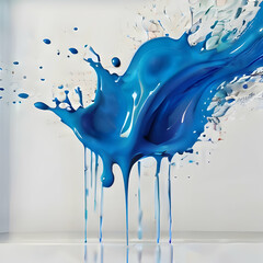 Wall Mural - paint splash to use as graphic resource or wallpaper, white background, color