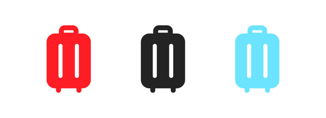 Wall Mural - Suitcase icon set. Flat style. Vector icons