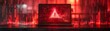 © Creative_Bringer - Laptop screen with red alert symbol, code in background, cyber threat