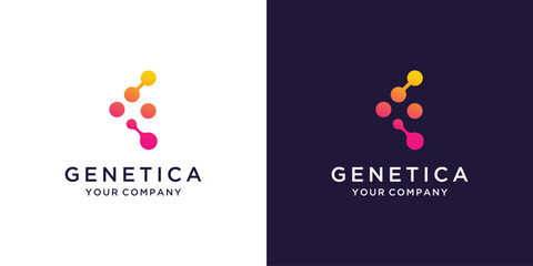 Modern meta ball, neuron, biotechnology molecule atom DNA  icon initial technology logo design inspiration