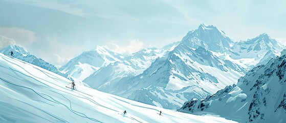 Wall Mural - Ski resort in the mountains