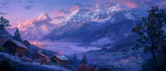 Wall Mural - A serene twilight scene