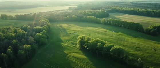 Canvas Print - Shot of endless green fields