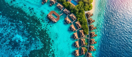 Canvas Print - Panoramic of Maldives