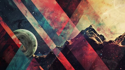 Poster - Abstract space with geometric shapes