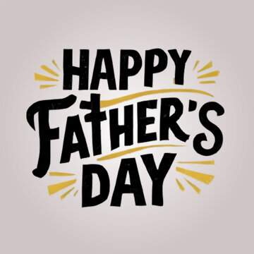 Free Vector Happy Father's Day Text Design illustration generative Ai