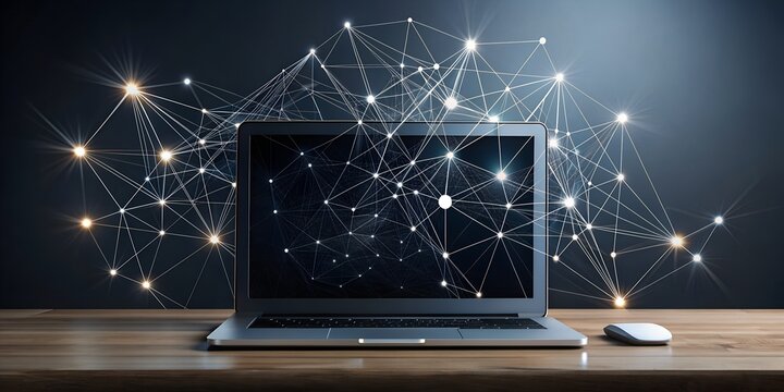 modern illustration Abstract object, geometric shapes, minimalism, macro visualization, wallpaper idea, 3D background, technology, black computer