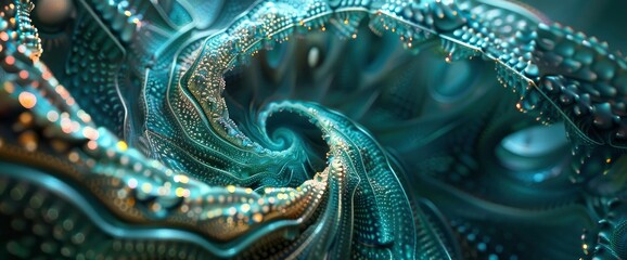 Wall Mural - Technology Abstract, Digital Fractal Streams, Technology Abstract Background