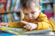 © Multiverse - A baby sitting in a library, engrossed in reading a book