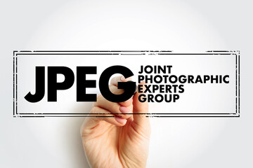 Fototapete - jpeg joint photographic experts group is an group of experts that develops and maintains standards f