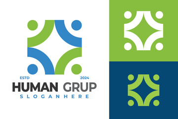 Human Grup logo design vector symbol icon illustration