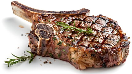 Freshly grilled steak isolated on a white background