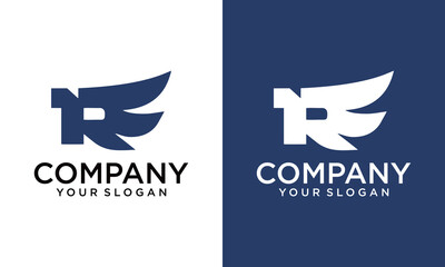Wall Mural - letter logo R and eagle logo
