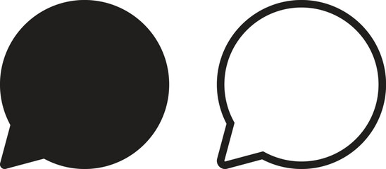 Poster - speech bubble icon set in two styles isolated on white background . chat icon vector