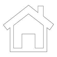 Outline home icon. Black border home button vector illustration.