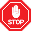 © Kaya Ra - Red stop sign with hand vector