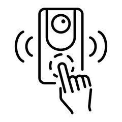 Poster - Get this outline icon of a smart doorbell 