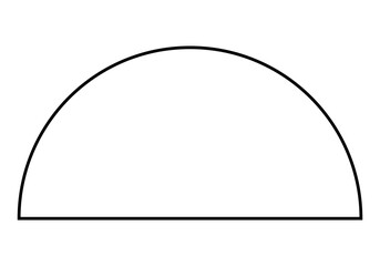 Wall Mural - Lunette shape, black and white vector silhouette illustration of semicircle