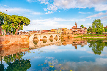 Wall Mural - Bridge of Tiberius, Ponte di Tiberio in Rimini, Italy.