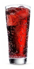 Wall Mural - Artificial Ingredients. Red Fizzy Refreshing Soda Beverage with bubbles and fizz