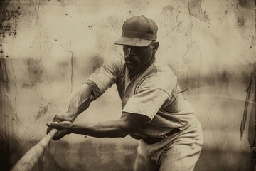 Nostalgic Early 20th Century Baseball Player in Vintage Gear