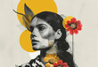 © bee - artistic collage of female portrait with floral elements