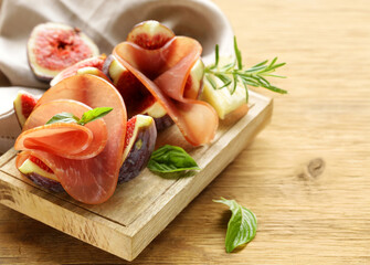 Poster - ham with figs antipasti for wine