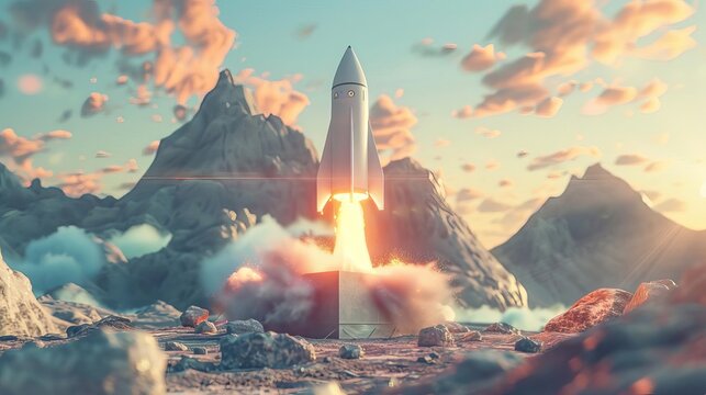 innovative rocket launch kit in a box space exploration concept ai generated 3d render