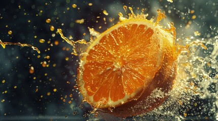 Wall Mural - Fresh orange fruit. Generative AI