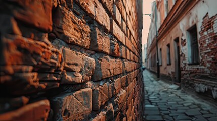 Canvas Print - Red brick wall background. Generative AI