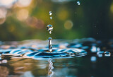 Fototapeta  - water drop falling into water surface
