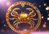 Fototapeta  - The 3d symbol of the zodiac sign Cancer. Beautiful, decorative zodiac sign