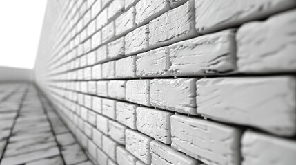 Canvas Print - White brick wall. Generative AI