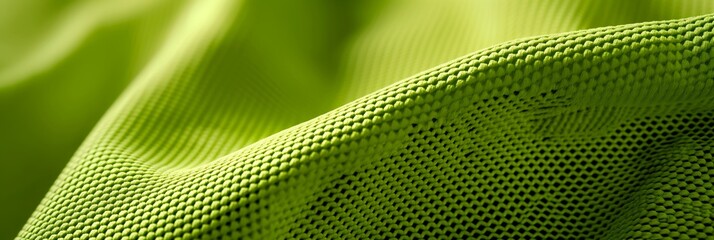 Green textured fabric with detailed mesh pattern banner