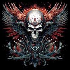 Wall Mural - skull army art illustration