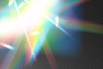 Wall Mural - 	
Crystal rainbow light reflection effect. Colorful clear iridescent lenses.
