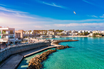 Wall Mural - View of Otranto town on the Salento Peninsula in the south of Italy, Easternmost city in Italy (Apulia) on the coast of the Adriatic Sea. View of Otranto town, Puglia region, Italy.