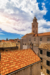 Wall Mural - The aerial view of Dubrovnik, a city in southern Croatia fronting the Adriatic Sea, Europe. Old city center of famous town Dubrovnik, Croatia. Dubrovnik historic city of Croatia in Dalmatia.