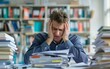 © Mark - Overwhelmed businessman struggling with excessive paperwork.