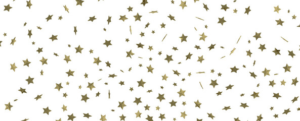 Wall Mural - Stars - Holiday golden decoration, glitter frame isolated -