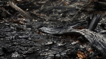 Wall Mural - swaths of charred earth are left in the wake of the fire a somber reminder of the destruction caused